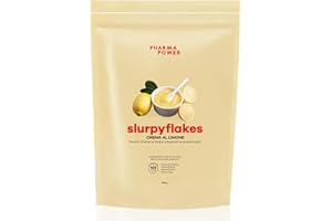 PharmaPower Slurpyflakes Fiocchi d’Avena Integrali Baby Gusto Crema di Limone, Senza Glutine, Senza Lattosio e Senza Zuccheri Aggiunti, Vegani, 500 g