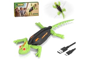 snookids Lagarto Teledirigido, Lagartija Teledirigida Gecko Radio Control Robot Juguete, con Ojos LED Brillantes, Movimientos Realistas, Regalo para Juguetes Niños y Niñas de 3, 4, 5, 6, 7 y 8 Años