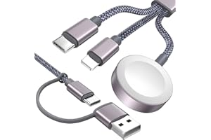 AMASUKI Upgraded Travel Essentials 3 in 2 USB C Charger for Apple Watch Multi iPhone Charger Compatible with iWatch Ultra/SE/11/10/9/8/7/6/5/4/3/2/& iPhone 17-11/Galaxy Nintendo Switch -4FT