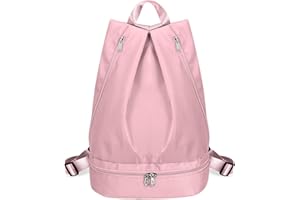 HUA ANGEL Bolso Mochila Deportiva MujerNylon Impermeable Casual MúLtiples Bolsillos Mochila Hombre Deportiva con Zapatero Seca Y Mojada De NatacióN Gimnasio Yoga Viaje