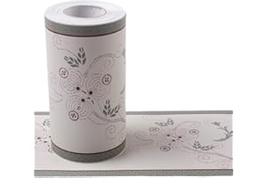 RAILONCH 10CM x 10M Tapete PVC Bordüre Selbstklebend Wandbordüre Klebefolie Küche Fensterbank Folie Tapeten Badezimmer Dekoration Bordüren (I)