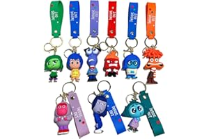 Xingbiyou Set di 9 portachiavi anime Inside Out, portachiavi per auto, Undefinded, undefinded