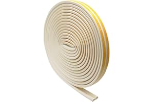 SMATECH Samoprzylepna uszczelka do drzwi, 12 m, taśma uszczelniająca do drzwi, również jako uszczelka okienna, samoprzylepna, do izolacji cieplnej, ochrony przed hałasem i hałasem (profil D)