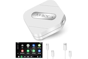 OiLiehu Adaptateur Android Auto sans Fil, Mise à Niveau de Android Auto Filaire en Usine, Dongle Android Auto sans Fil avec 5 Ghz, Câbles USB-C et USB-A, Connexion Automatique Rapide, Plug & Play