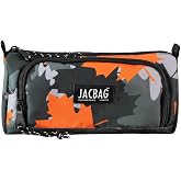 JACBAG PRIME XL-LASTİK AYRA&Ccedil;LI İKİ B&Ouml;LMELİ KALEM KUTUSU (Turuncu Camoflora)