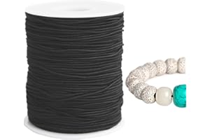 Bealuffe 100M Filo per Braccialetti, 1MM Filo Elastico per Braccialetti Resistente, Filo per Braccialetti Elastico, Filo per Perline, Fili per Braccialetti Fai Da Te (Nero)