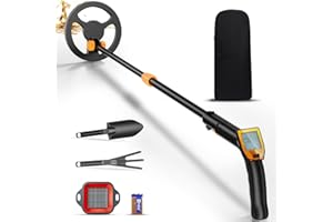 COULEEUR Detector de Metales para Niños, Longitud Ajustable (66-83cm), Detector de Metales para Niños con Pantalla LCD, Pala, Rastrillo, Mochila, Adecuado para Detectar Monedas