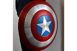 PACIFIC MARINE Captain America Shield 22 Inch Mild Steel Captain America Round Shield Leather Grip Wall Decor Shield Rust Free Metal Gift Item