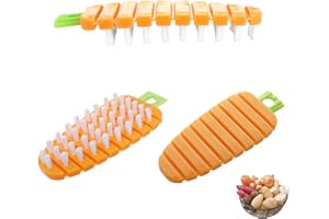 SINZAU Lot de 3 brosses à légumes flexibles pour nettoyage de cuisine, motif carotte, orange