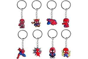 Zmrkqw Portachiavi, 8 Pezzi PVC Portachiavi ad Anello e Catena da Ragazzo Ragazza, per Porta Chiavi, Cerniere, Zaini, Compleanno Natale bomboniera Festa Bambini Adulti Regalo