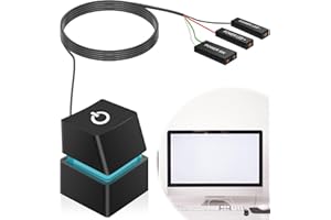 AICHARYNIC Netzschalter des Desktop-Computers, Desktop-PC-Computer-Power-Tastenschalter, Computer Desktop Schalter, Externer Fernstart PC Motherboard Power On Off Switch Verlängerungskabel 2M mit LED Licht