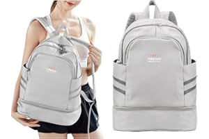 BJLFS Mochila de viaje grande para mujer, mochila plegable para ordenador portátil, impermeable, para deportes al aire libre, mochila escolar informal, bolsa de gimnasio con compartimento para zapatos