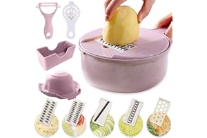 Darryy 12-in-1 Coupe Legumes Multifonctions Mandoline, Coupe Legumes Multifonctions, 4 Lames en Acier Inoxydable, Mandoline de Cuisine Multifonction, Pour Couper Les Fruits et Légumes