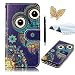 Produktbild TOUCASA Nokia 7 Plus Handyhülle,Nokia 7 Plus Hülle, Brieftasche Flip PU Leder ledercaseHülle Kartenfächer [3D] Helle Öl-Glitter-Malerei [Life time Warranty] für Nokia 7 Plus-Eule+Stylus Pen
