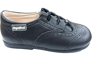 ANGELITOS Zapatos Inglesitos para Niños Todo Piel mod.505. Calzado Infantil Made in Spain, Garantia de Calidad.