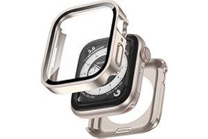 Kawoco 2 in 1 Wasserdicht Hülle für Apple Watch 40mm Series 6/5/4/SE mit Tempered Glass Displayschutz, 360° Rundum PC Front & Rückseite Gehäuse Schutzhülle für iWatch 40mm Sternenlicht