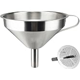 wearonics Stainless Steel Multipupose Funnel With Detachable Strainer Metal Funnel with Strainer for Filling Bottles Transfer