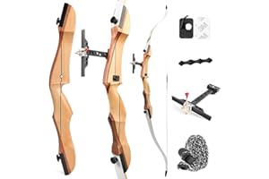 HNZMDY Arc Recourbé Set pour Débutant Adulte 66" 68" 70" Arc Classique Kit Arc en Bois Ensemble d'arc pour Jeunes 14-40lbs Arc Long pour l'entraînement au tir en Plein air