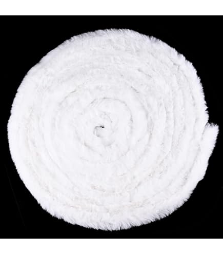 19.68FT Christmas Faux Fur Trimming, White Artificial Faux Fur - View #5