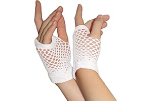 Crazy Chick New Ladies Girls Short Fishnet Gloves Assorted Colours Fingerless Gloves, Party Fancy Dress Tutu Gloves, Neon Fishnet Gloves