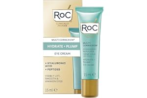 RoC - Multi Correxion Hydrate + Plump Crema Occhi - 3 in 1 - Sollevare e Rassodare Contorno Occhi - Massima Efficacia Rimpolpante - con Acido Ialuronico - 15 ml