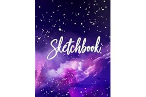 Sketchbook: large sketch book notebook, premium space art paint multicolor cover, for painting, drawing, sketching, doodling, drawings ideas sketches ... galaxy lover, science fiction, cosmology