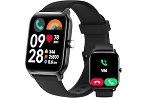 Yoever Smartwatch Uomo Rispondi/Effettua Chiamate e Alexa, 1.8" Orologio Smartwatch SpO2/Frequenza Cardiaca/Sonno/Stress, 120 Modalità Sport, Orologio Fitness IP68 Regalo Uomo (Nero, 1.8)