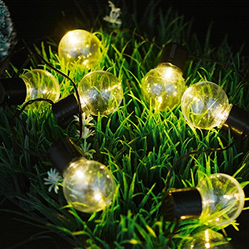 KEEDA LED Solar Kugel Lichterkette Warmweiß mit 10pcs Globe Birnen, 3.5m(15.75ft) Glühbirne Lichterketten, Solar Weihnachts Beleuchtung, Innen und Außen Deko Glühbirne,Außenbeleuchtung , Solar Garten Dekorative Lichter/ Lichterkette Beleuchtung , Weihnachten Dekoration, Wasserdicht (Warmweiß) - 3
