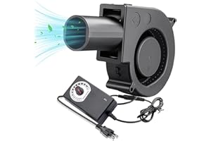 Silkwish 150m³/h Gebläse Lüfter 230V mit Drehzahlregler, AC Radiallüfter mit Regler, Turbinengebläse für Heizgeräte Grill BBQ Picknick, Kühlung Lüfter für Haushaltsgeräte - 8000RPM, 97 x 33mm, 30W