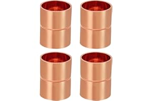 PATIKIL 8pcs Manchons à Souder en Cuivre, 20mm Raccords de Couplage Tuyau, Raccord de Tuyauterie Droit pour Raccordements Plomberie HVAC Climatisation Chauffage Réseaux, Épaisseur 1mm