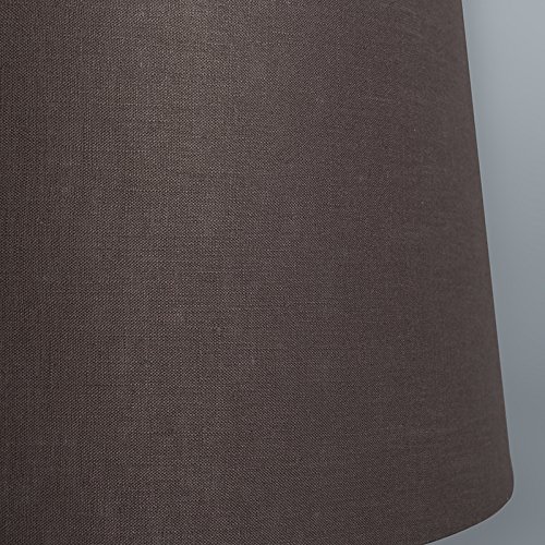 QAZQA Leinen Lampenschirm 40cm rund DS E27 leinen braun , Rund konisch Schirm Pendelleuchte, Schirm Stehleuchte, - 6