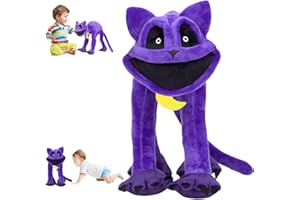 BYTLXM Peluche Sorridente Catnap, 9,8 Pollici Peluche Smiling Critters, Smiling Critters Plush Toy, Regali Preferiti for Bambini Festa di Compleanno del Bambino (Viola in stile festa)