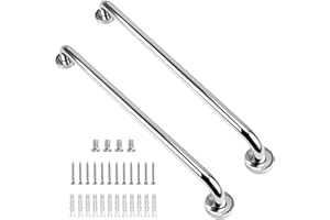 Supregear Chwytak łazienkowy (2 sztuki), stal nierdzewna 304, chromowany, do wanny, toalety, kuchni, sypialni, ukryta śruba, montowany na ścianie, 30 cm