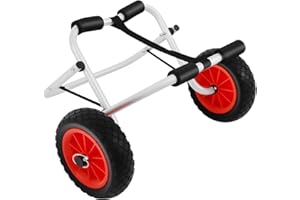 LoyaltyClivia Chariot de kayak, pliable, en aluminium, avec 2 roues, jusqu'à 80 kg, pour bateaux, canoës et kayaks