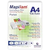 Mapilam Laminasyon Filmi 125 Mikron A4 100'l&uuml; Paket (Parlak) | Laminasyon filmi 125 Micron
