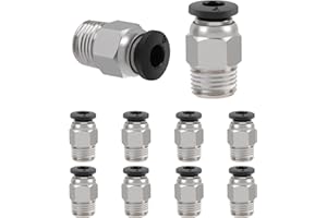 YOTINO 10 Pezzi Raccordo Rapido Pneumatico Aria PC4-M10, Raccordo Pneumatico per 4mm Tubo Alimentazione per 3D Stampante E3D-V6