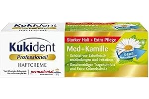 Kukident - Crema adesiva Med + camomilla, detergente per denti, confezione da 1 (1 x 40 g)