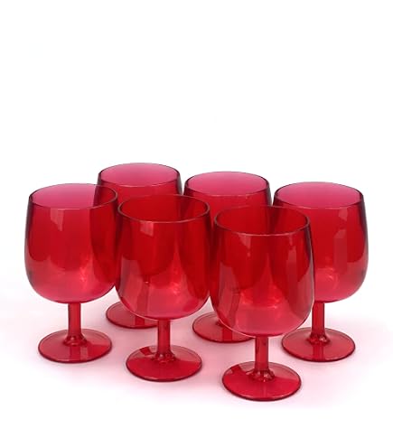 Pasabahce - Lot De 6 Verres à Vin En Verre Ondulé, Rouge, 37cl - Lave-vaisselle - Moderne - 7
