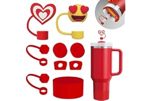 BONNECHANCE Stanley - Set di accessori per tazze, include 6 tappi in silicone a prova di fuoriuscite, 2 tappi per cannuccia per cannucce da 9-10 mm, 1 stivale in silicone per Stanley Cup Stanley Cup Stanley da