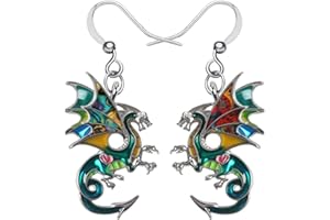 NEWEI Fantasía Pendientes Dragón Dangle Unique Dragon Joyería para Mujeres Niñas