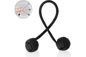 Lyreh Fidget Beads, Giocattoli Fidget con Sfera d'Acciaio e Corda di Nylon Portatili Perline Begleri per Uomini Donne Adolescenti Esercizi per le Mani (Nero)