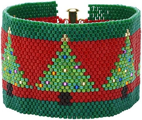 Peyote Bracelet-Christmas Trees on Red - Exclusive Beadaholique Jewelry Kit