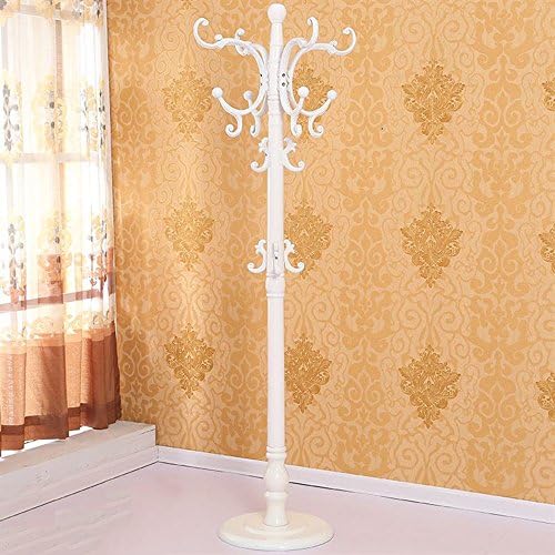 YMJ Coat rack Vertical Coat Rack 188cm European Solid Wood Floor Coat Hanger Hall Bedroom Clothes/Hats Storage Shelves (Color : 208-2#)