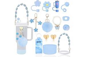 LUOJINYI Stanley Cup Accessories, 15 Pieces accessori stanley cup, Stanley Water Bottle Accessories, Stanley Cup Straw Lids Compatible with Stanley Cup 30/40 Oz(Cups Not Included) (Blu)