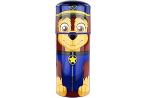 p:os Paw Patrol Chase - Botella Infantil con diseño de la Patrulla Canina, Aprox. 350 ml, a Prueba de Fugas, con Pajita integrada, de plástico (Tritan), sin BPA ni ftalatos