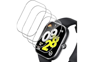 Haofun Protector de Pantalla para Xiaomi Redmi Watch 4 Templado Película, [4 Piezas] Dureza 9H Libre De Burbujas Cubierta Protectora Ultrafina, HD Película Cristal Templado