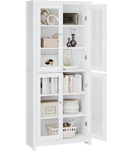 Vitrinew Lotta Schrank In Brillantweiß/Sonoma Eiche – 2-türiger Vitrinenschrank Mit 4 Schubladen (120x160x40 Cm)