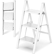 Scala A 3 Gradini Pieghevole XinSunho - Leggera, Antiscivolo, Portatile Per Casa, Carico 150kg