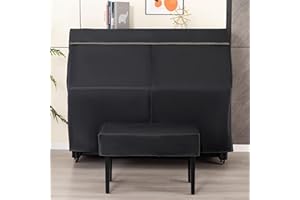 Mavcobo Klavierabdeckung High-End-Klavierstaubschutz Schwarze Klavierplane aus technischem Stoff mit Einzelhockerabdeckung und Doppelhockerabdeckung(A,153 * 36cm)
