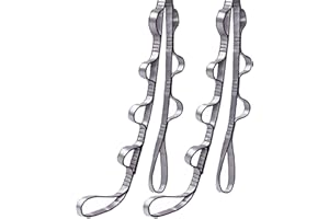 YMLOVE 2Pcs/Set Hammock Strap Ropes, Rock Climbing Daisy Chain Sling Adjustable Yoga Pilates Stretching Straps Swing
